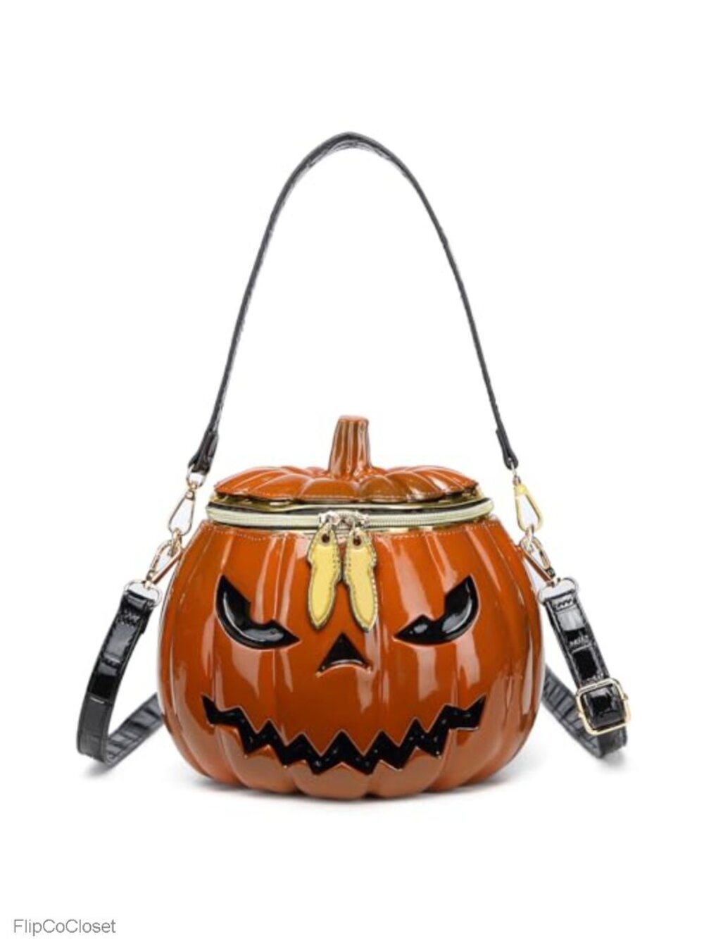 Pumpkin Shaped PVC Crossbody Bag Halloween Purse